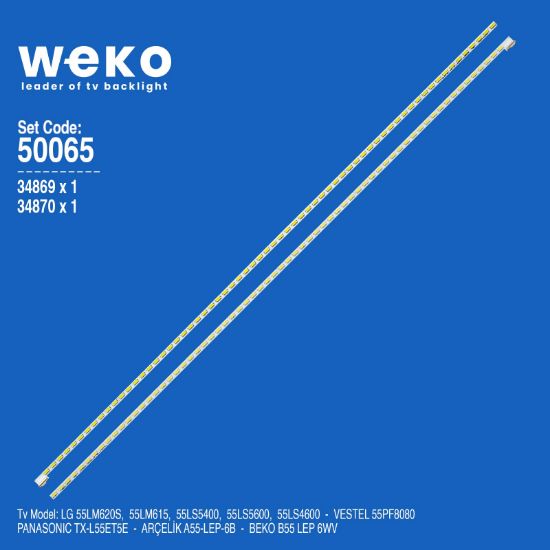 WKSET-5065 34869X1 34870X1 55 V12 EDGE REV1.1 2 ADET LED BAR (66LED) resmi