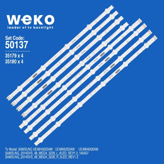 WKSET-5137 35179X4 35180X4 SAMSUNG_2014SVS_48_MEGA_3228 8 ADET LED BAR resmi