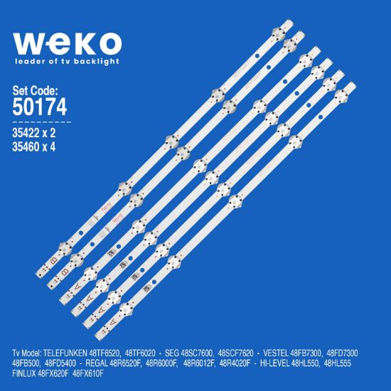 WKSET-5174 35422X2 35460X4 SVV480A16 6 ADET LED BAR resmi