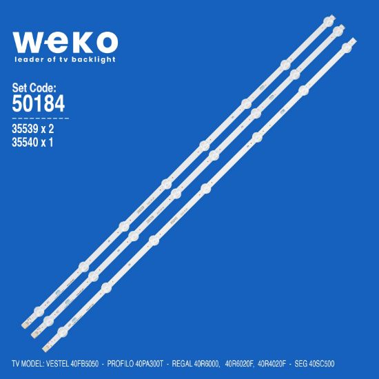 WKSET-5184 35539X2 35540X1 VESTEL 395DRT VNB 3 ADET LED BAR (7+8LENS) resmi