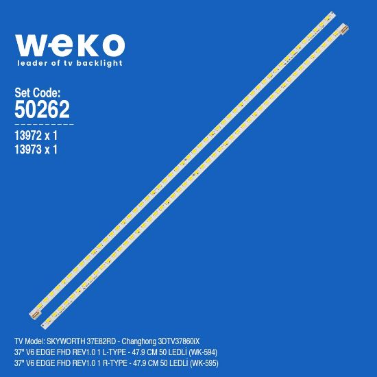 WKSET-5262 13972X1 13973X1 37 V6 EDGE FHD REV1.0 2 ADET LED BAR (50LED) resmi