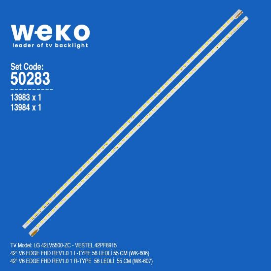 WKSET-5283 13983X1 13984X1 42 V6 EDGE FHD REV1.0  2 ADET LED BAR (56LED) resmi