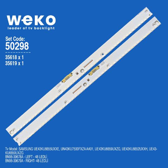 WKSET-5298 35618X1 35619X1 BN96-39678A/BN96-39679A 2 ADET LED BAR (48LED) resmi