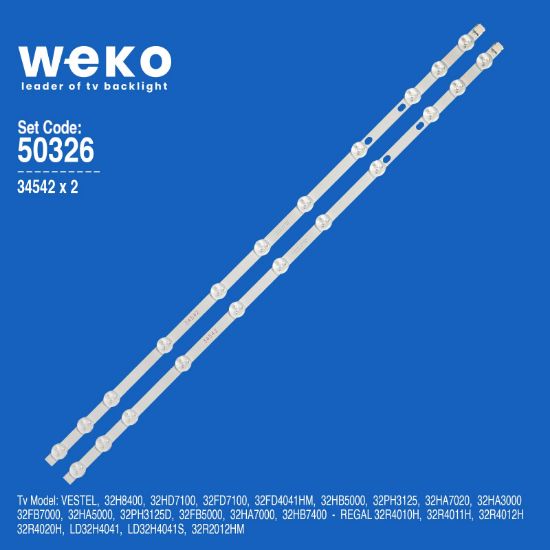 WKSET-5326 34542X2  32 NDV REV1.1 2 ADET LED BAR resmi