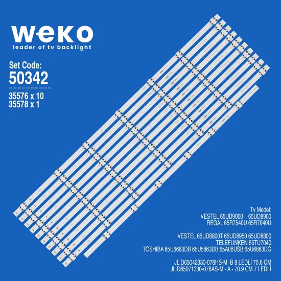 WKSET-5342 35576X10 35578X1 JL.D65071330-078AS-M/JL.D65042330-078HS-M 11 ADET LED BAR resmi