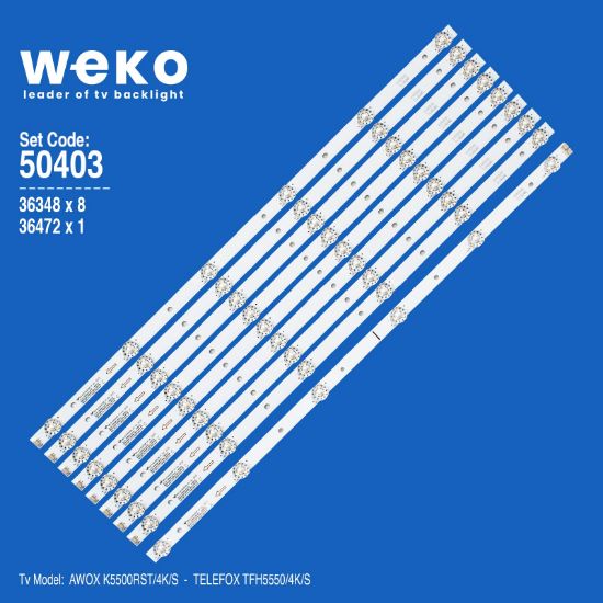 WKSET-5403 36348X8 36472X1 JS-D-JP55DM 9 ADET LED BAR resmi