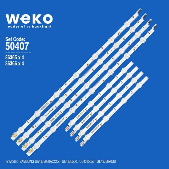 WKSET-5407 36365X4 36366X4 S_5J55_43_FL 8 ADET LED BAR resmi
