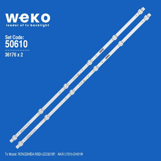 WKSET-5610 36176X2 JS-D-AP3216-062EC - HL-24320A28-070  2 ADET LED BAR (3V6LED59,5CM) resmi
