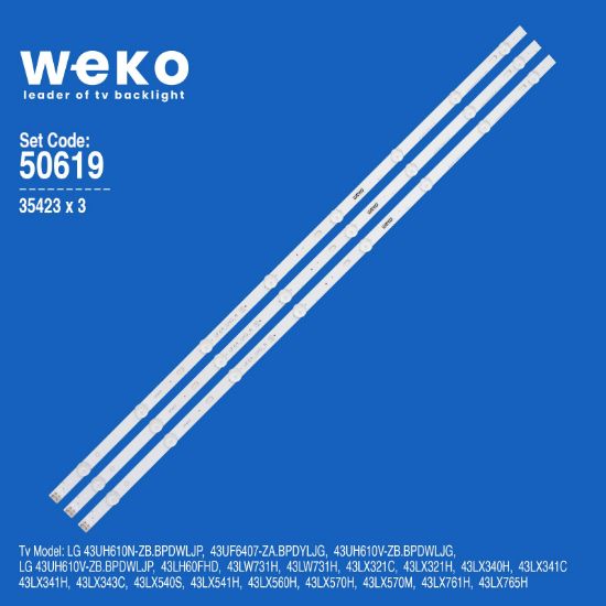 WKSET-5619 35423X3 LG INNOTEK DİRECT 43INCH UHD 1BAR 24EA 3 ADET LED BAR resmi