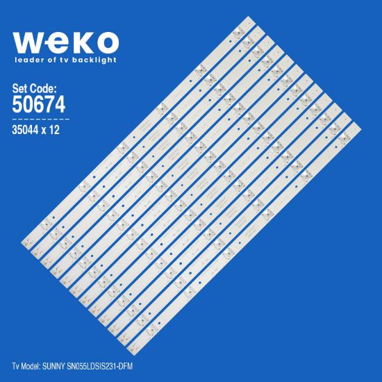 WKSET-5674 35044X12 RF-BS550E32-0601S-01A3 12 ADET LED BAR resmi