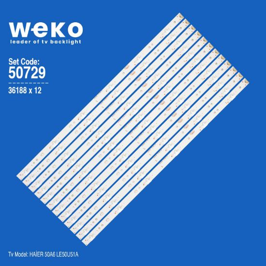WKSET-5729 36188X12 LED50D06-ZC14AG-01 30350006205 12 ADET LED BAR resmi