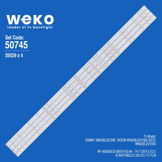 WKSET-5745 35029X4 RF-AB390E32-0801S-03 A0  4 ADET LED BAR resmi