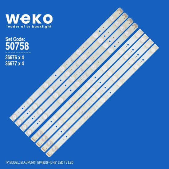 WKSET-5758 36676X4 36677X4 MX48D14L-ZC14F-02 8 ADET LED BAR resmi