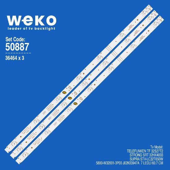 WKSET-5887 36464X3 5800-W32001-3P00 J02K03947A  3 ADET LED BAR resmi