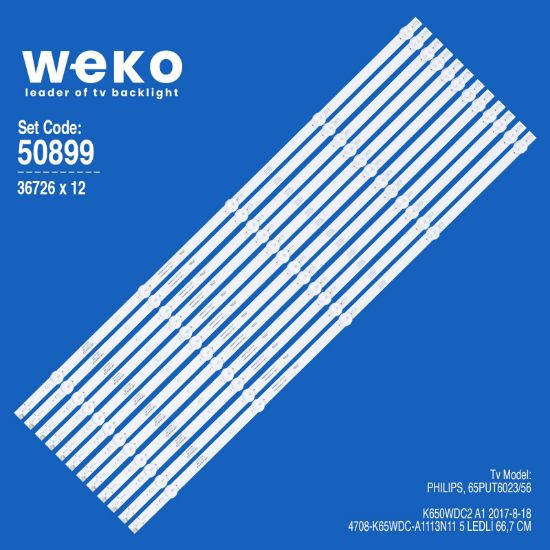 WKSET-5899 36726X12 K650WDC2 A1 12 ADET LED BAR resmi