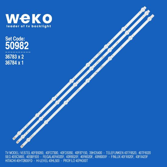 WKSET-5982 36783X2 36784X1 17DLBNER2-A/B 3 ADET LED BAR (7+8LENS) resmi