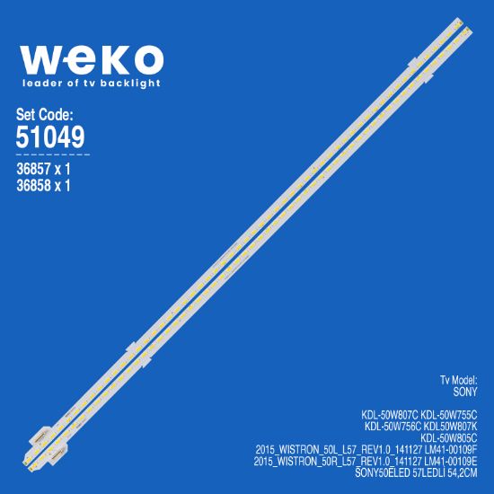WKSET-6049 36857X1 36858X1 2015_WISTRON_50L/R_L57_REV1.0_141127 2 ADET LED BAR (57LED) resmi
