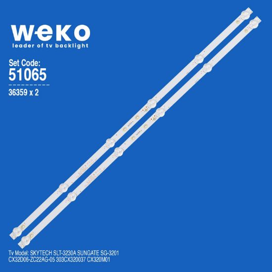 WKSET-6065 36359X2 CX32D06-ZC22AG-05 303CX320037 2 ADET LED BAR (6V6LED57,4CM) resmi