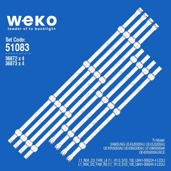 WKSET-6083 36872X4 36873X4 L1_N5K_D3_FAM_L4/R3 8 ADET LED BAR resmi