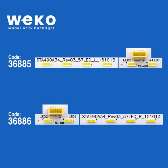 WKSET-6092 36885X1 36886X1 STA490A34_REV03_57LED_L/R_151013 2 ADET LED BAR (57LED) resmi