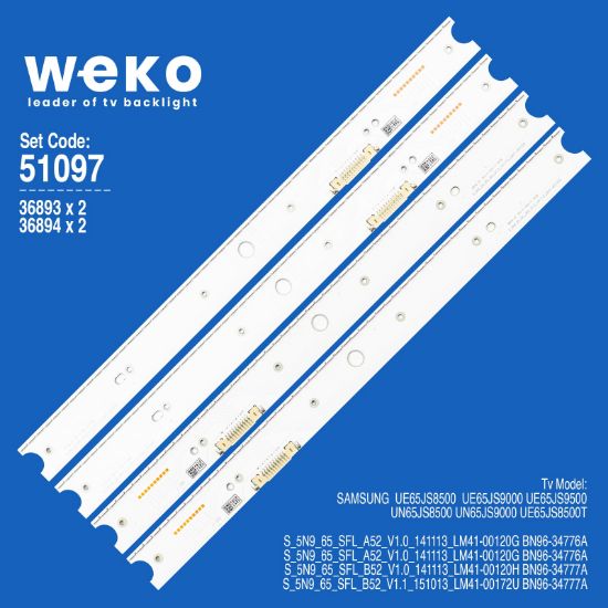 WKSET-6097 36893X2 36894X2 S_5N9_65_SFL_A52/B52 4 ADET LED BAR (52LED) resmi