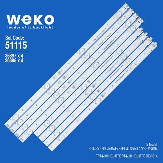 WKSET-6115 36897X4 36898X4 CL-47-D407-L/R-V4 8 ADET LED BAR resmi