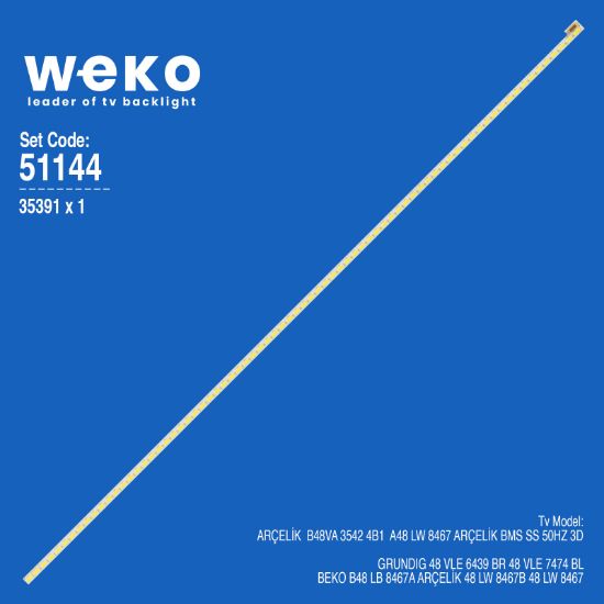 WKSET-6144 35391X1 480TF01 V1 - E117098 - E150504 1 ADET LED BAR (76LED) resmi