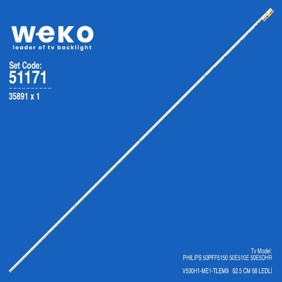 WKSET-6171 35891X1 V500H1-ME1-TLEM9  1 ADET LED BAR (68LED) resmi