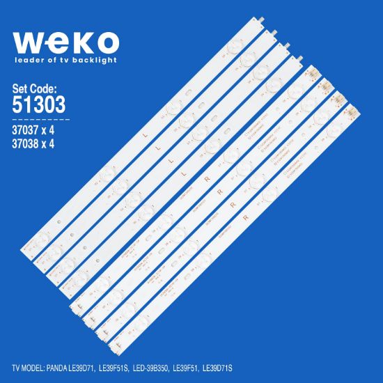 WKSET-6303 37037X4 37038X4 0Y39D08-ZC14F-04 L/R TYPE 8 ADET LED BAR resmi