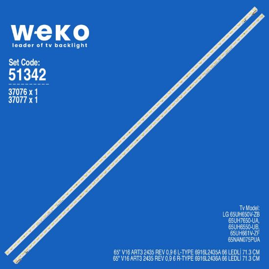 WKSET-6342 37076X1 37077X1 65 V16 ART3 2435/4 REV 0,9 6 L/R-TYPE 2 ADET LED BAR (66LED) resmi