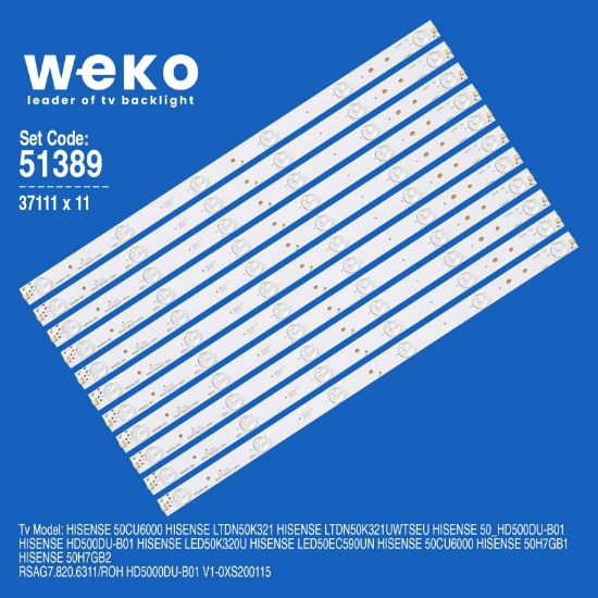 WKSET-6389 37111X11 RSAG7.820.6311/ROH HD5000DU-B01  11 ADET LED BAR resmi