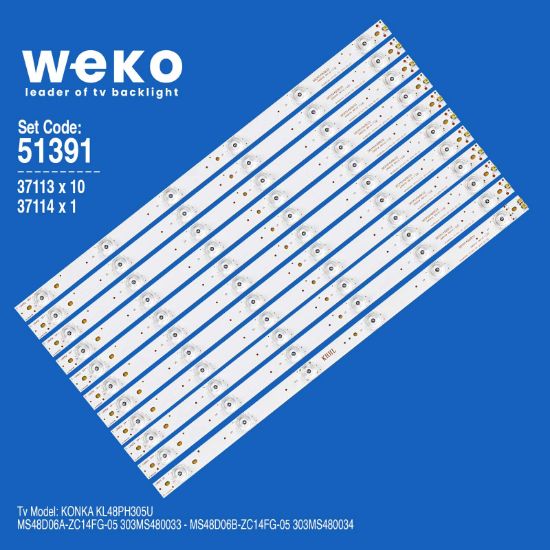 WKSET-6391 37113X10 37114X1 MS48D06A/B-ZC14FG-05  11 ADET LED BAR resmi