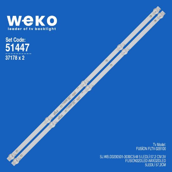 WKSET-6447 37178X2 SJ.WB.D3200501-3030CS-M  2 ADET LED BAR resmi