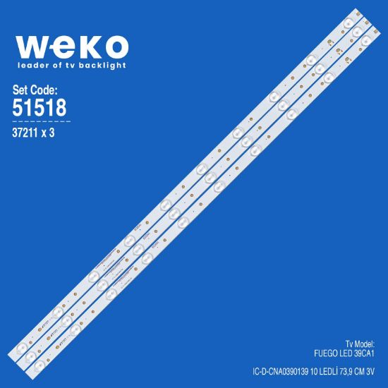 WKSET-6518 37211X3 IC-D-CNA0390139  3 ADET LED BAR resmi