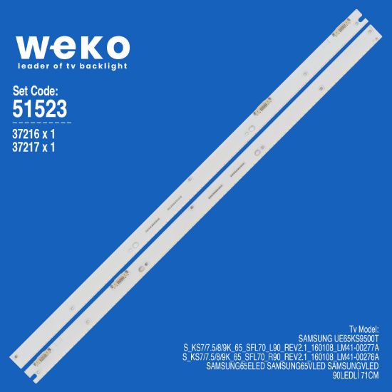 WKSET-6523 37216X1 37217X1 S_KS7/7.5/8/9K_65_SFL70_L90/R90  2 ADET LED BAR (90LED) resmi
