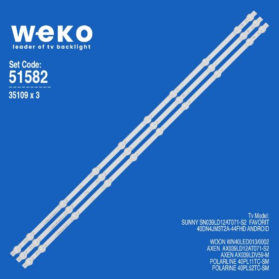 WKSET-6582 35109X3 JL.D390A1235-081BS-M  3 ADET LED BAR resmi