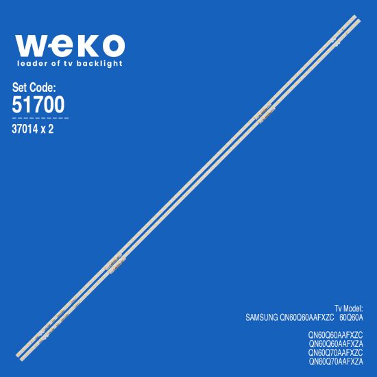 WKSET-6700 37014X2 BN96-52590A REV00 ES60SVQFPBGA72 2 ADET LED BAR ÇİFT SOKET (72LED) resmi