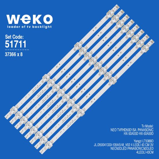WKSET-6711 37366X8 JL.D50041330-105AS-M_V02  8 ADET LED BAR resmi