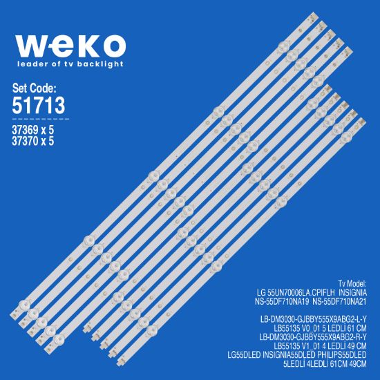 WKSET-6713 37369X5 37370X5 LB55135 V0_01/ LB55135 V1_01  10 ADET LED BAR resmi