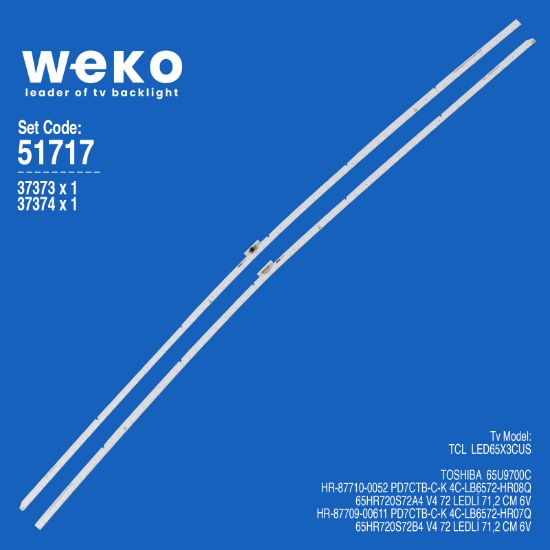 WKSET-6717 37373X1 37374X1 65HR720S72A4 /B4 V4 2 ADET LED BAR (72LED) resmi