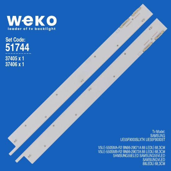 WKSET-6744 37405X1 37406X1 V5LE-550SMA/B 2 ADET LED BAR (88LED) ÇİFT SOKET resmi