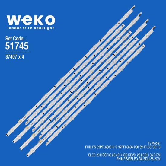 WKSET-6745 37407X4 SLED 2011SSP32 28 4214 GD REV0 4 ADET LED BAR (28LED) resmi