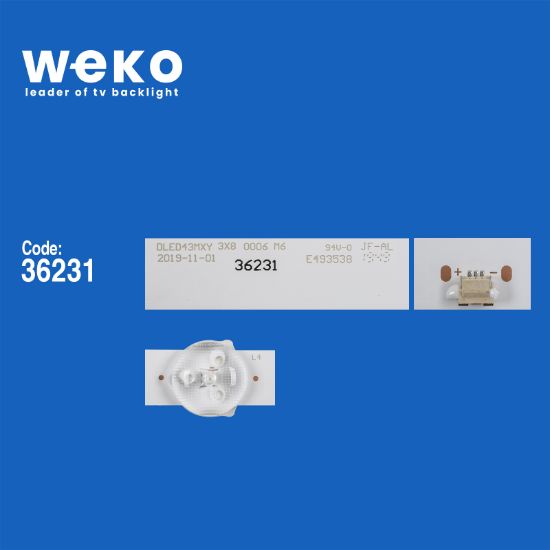 WKSET-6752 36231X3 DLED43MXY 3X8 0006  M6  3 ADET LED BAR resmi