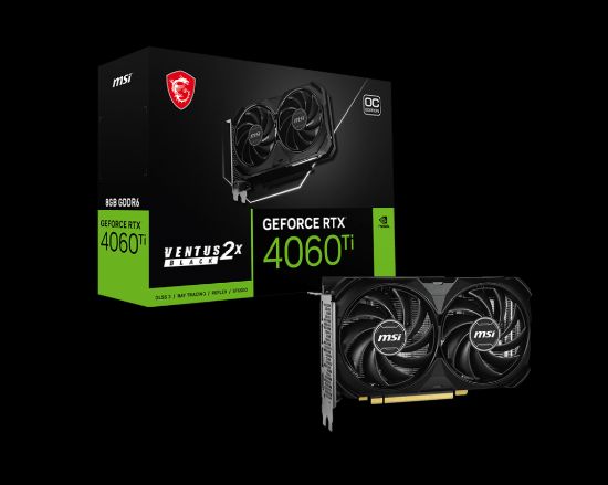 MSI RTX 4060 TI 8G VENTUS 2X BLACK E1 OC resmi