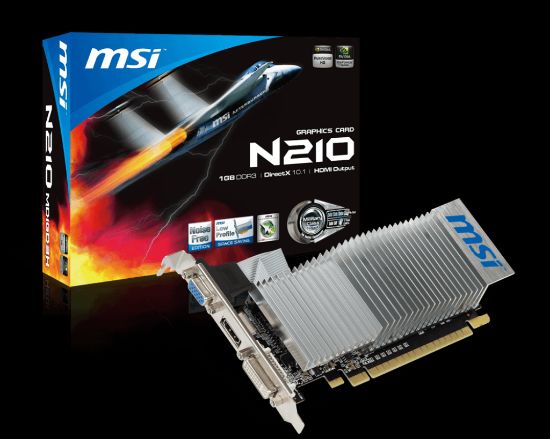 MSI N210-1GD3/LP 64Bit 1GB DDR3 VGA DVI HDMI 64B resmi