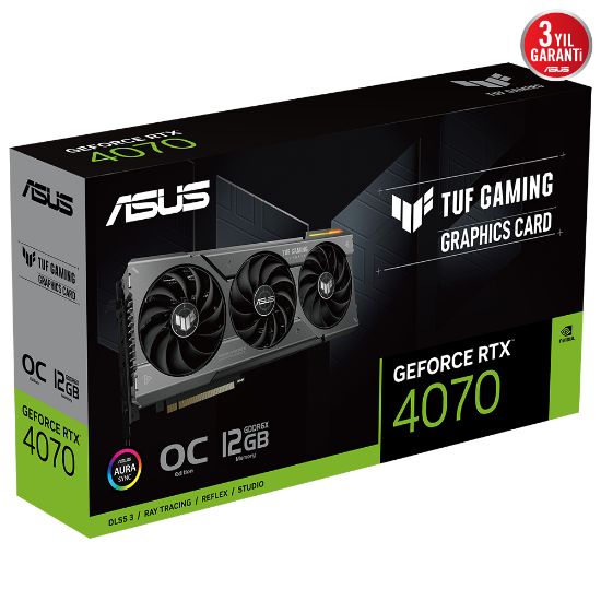 ASUS TUF-RTX4070-O12G-GAMING 12GB GDDR6X HDMI DP 192Bit resmi