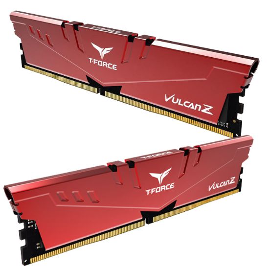 Team T-Force Vulcan Z Red 32GB (2x16GB) 3200MHz CL16 DDR4 Gaming Ram (TLZRD432G3200HC16FDC01) resmi