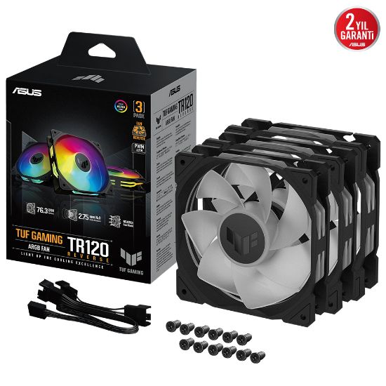 ASUS TUF TR120 120MM REVERSE 3IN1 SIYAH KASA FANI resmi