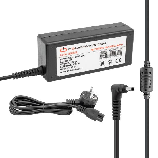 POWERMASTER 19 VOLT - 2.37 AMPER 3.0*1.1 UÇLU ASUS NOTEBOOK ADAPTÖR resmi