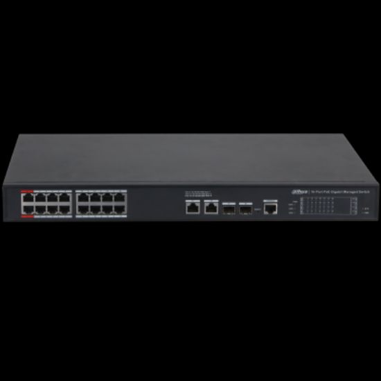 DAHUA S4220-16GT-240 16 PORT 16XGE-2XGE-2XGE/SFP YÖNETİLEBİLİR 240W POE SWİTCH resmi